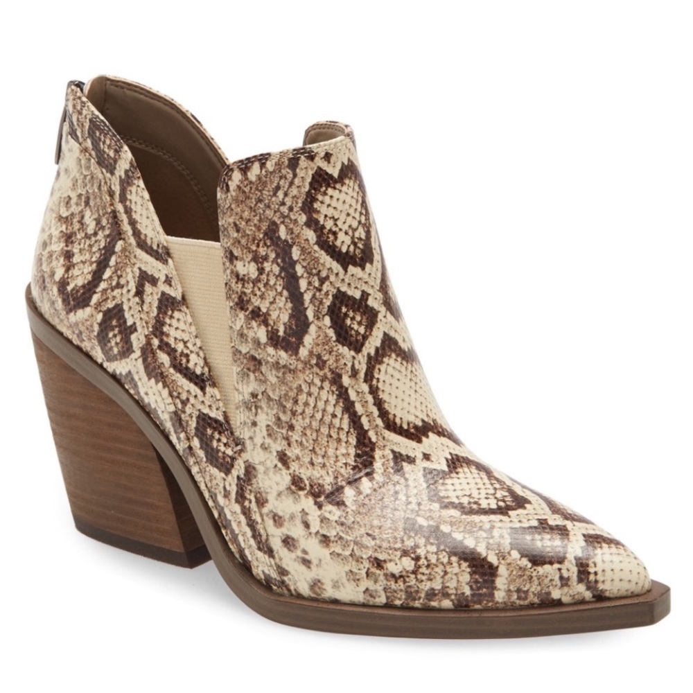 Vince Camuto Snake Print Ankle Booties